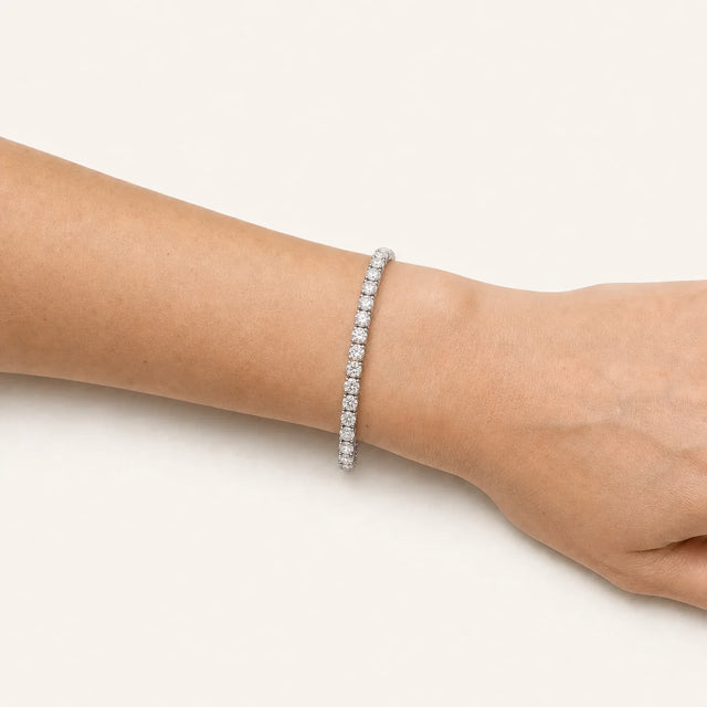 Italian Tennis Bracelet in White Gold or Yellow Gold – with Lab Grown Diamonds