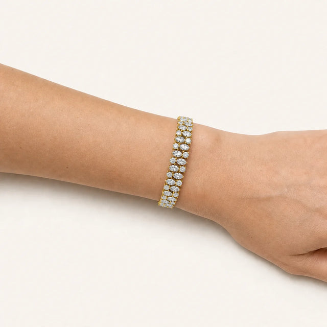Tennis Bracelet 14.78 ct Lab Grown Diamonds – Round & Marquise