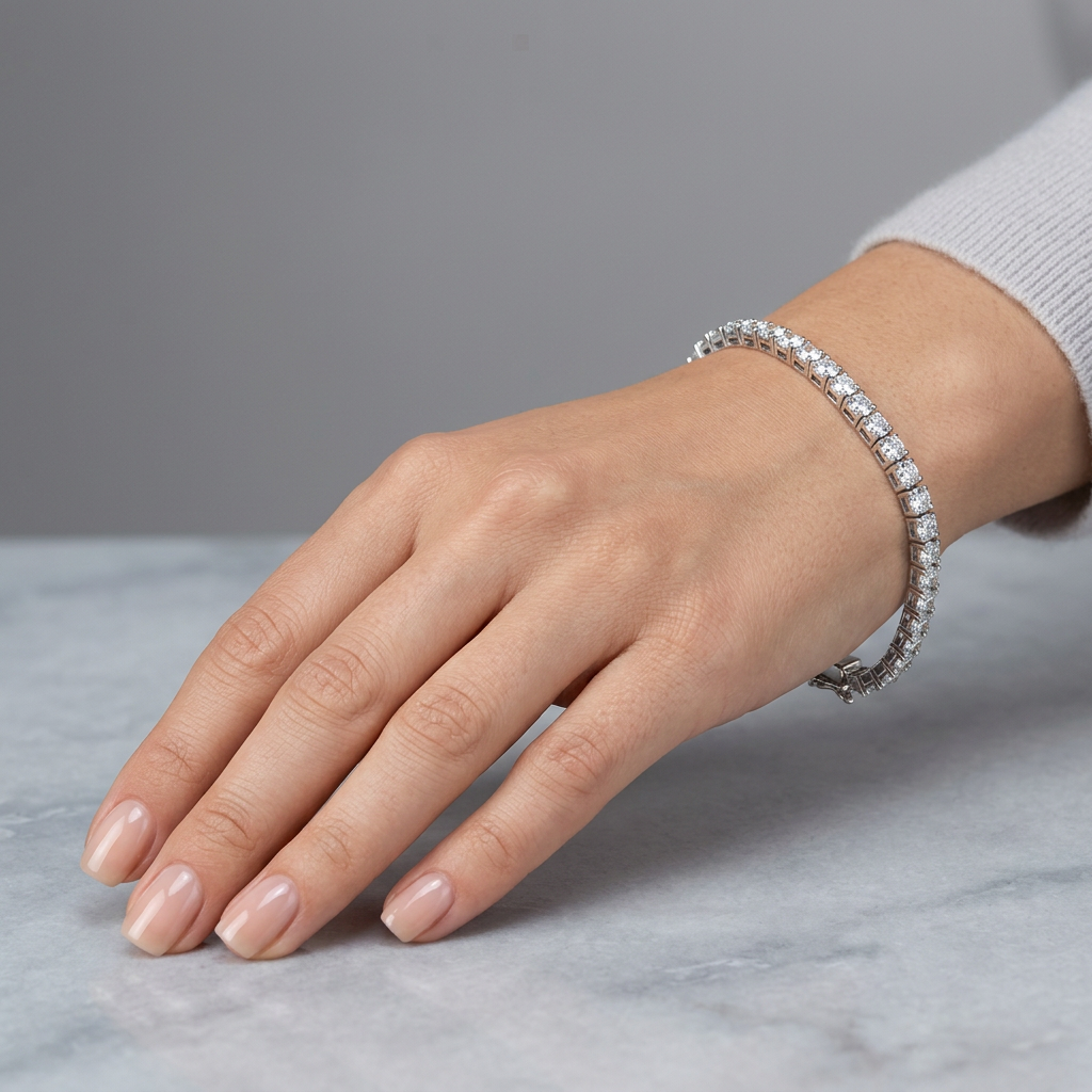 Diamant tennisarmbånd i 18k hvidguld med F-G VS-SI diamanter på model