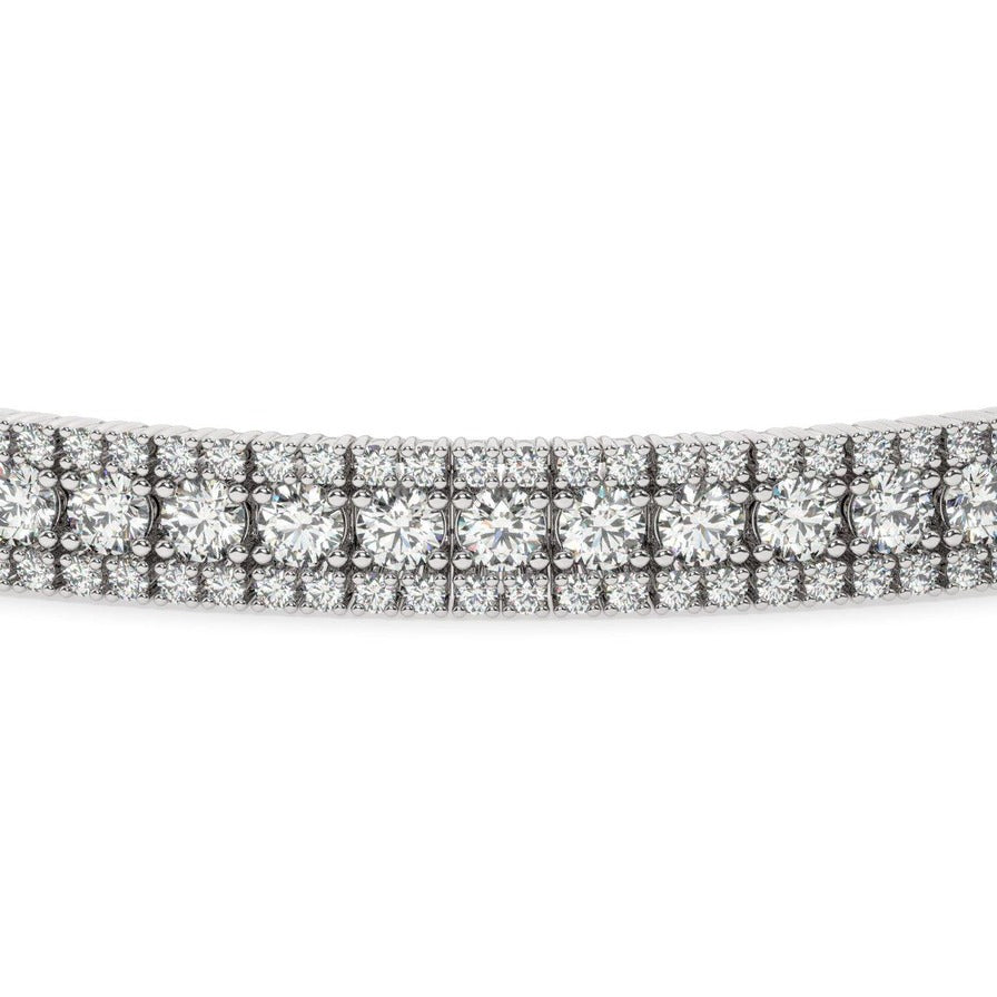 Tennisarmbånd i 18 kt hvidguld med 5,50 ct brillanter – detaljebillede af fatning