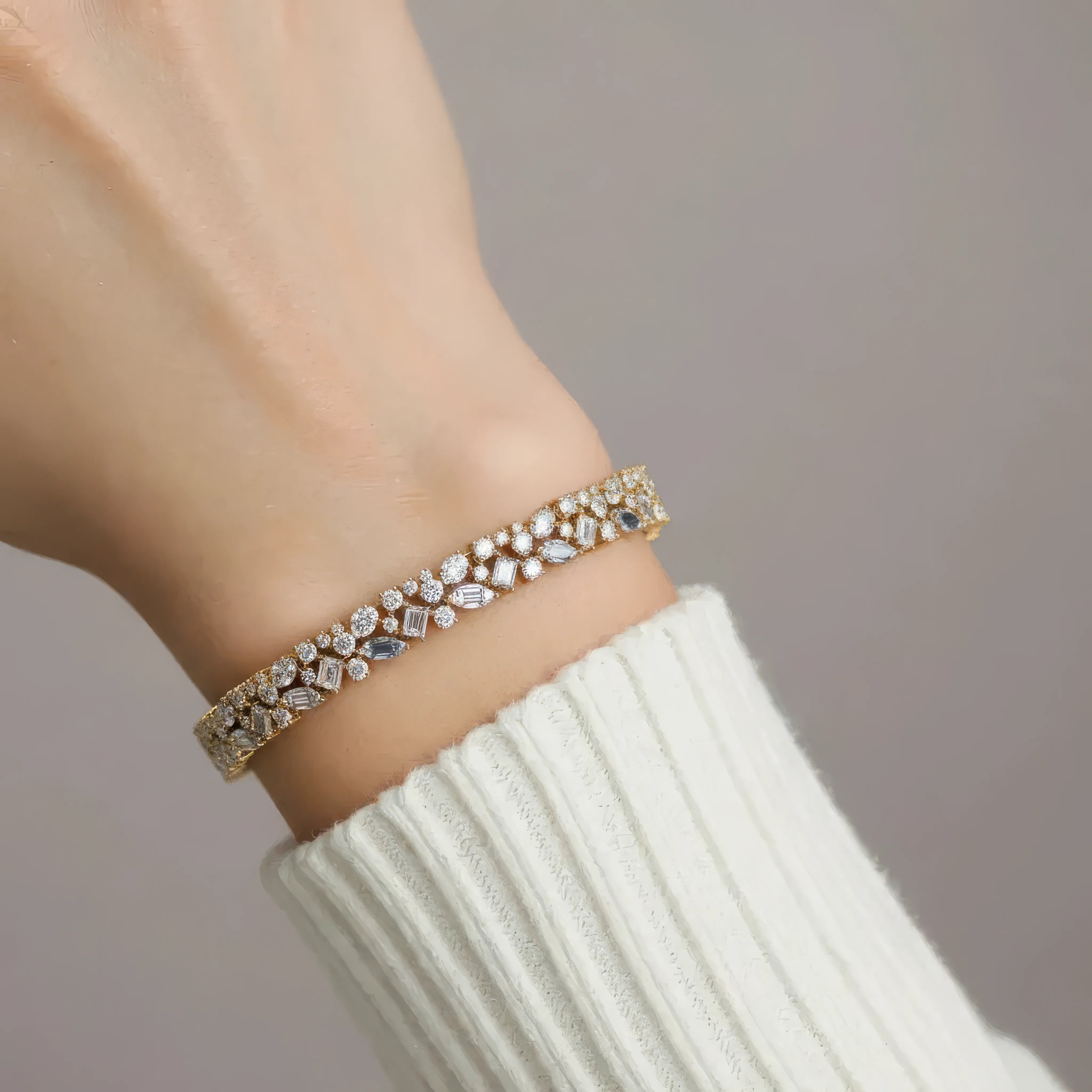 Tennisarmbånd BR-18 med lab grown diamanter – Fancy Shapes – 12.20 ct