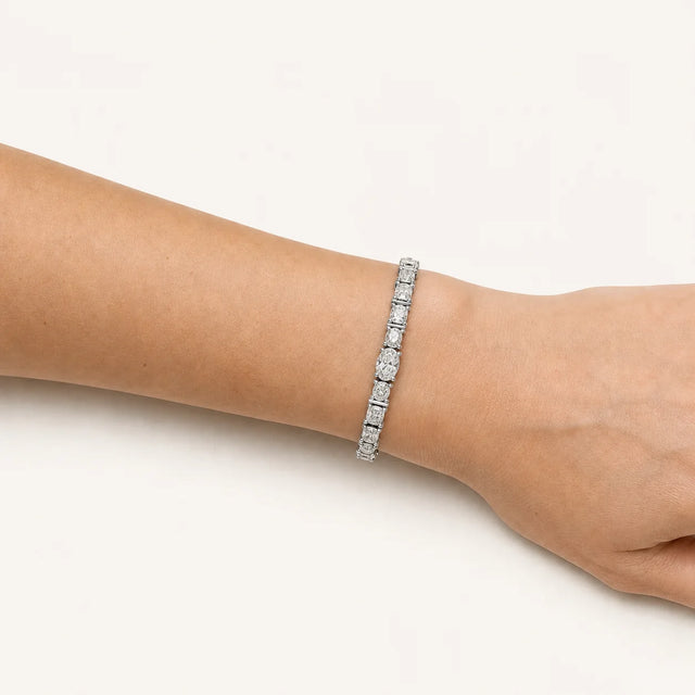 Tennis Bracelet BR-11 Lab Grown Diamonds – Oval, Emerald & Round 7.43 ct