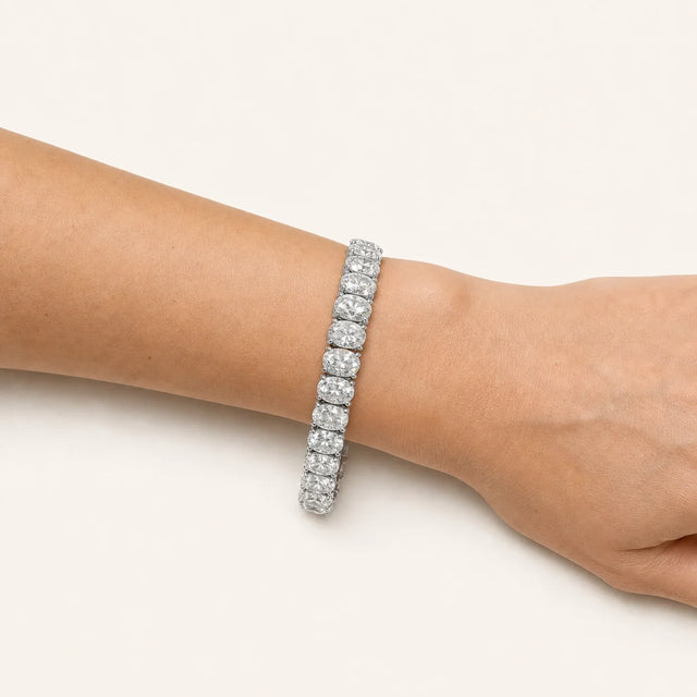 Tennis Bracelet BR-02 with Oval Lab Grown Diamonds – 12.48 ct