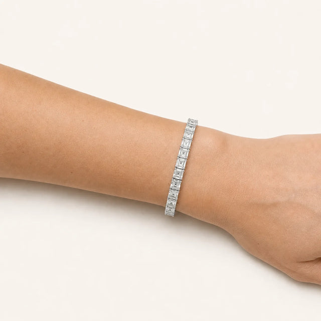 Tennis Bracelet BR-04 with Asscher-Cut Diamonds 12.79 ct