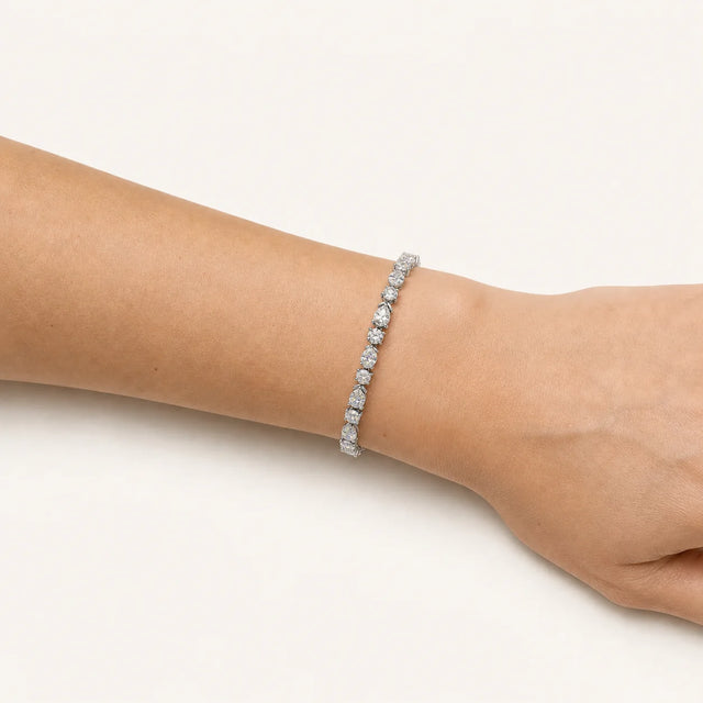Tennis Bracelet BR-08 Lab Grown Diamonds – Round & Pear – 5.32 ct