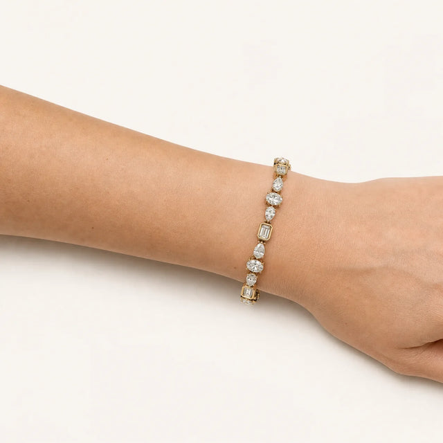 Tennis Bracelet BR-17 Oval, Emerald & Pear – Lab Grown 9.25 ct