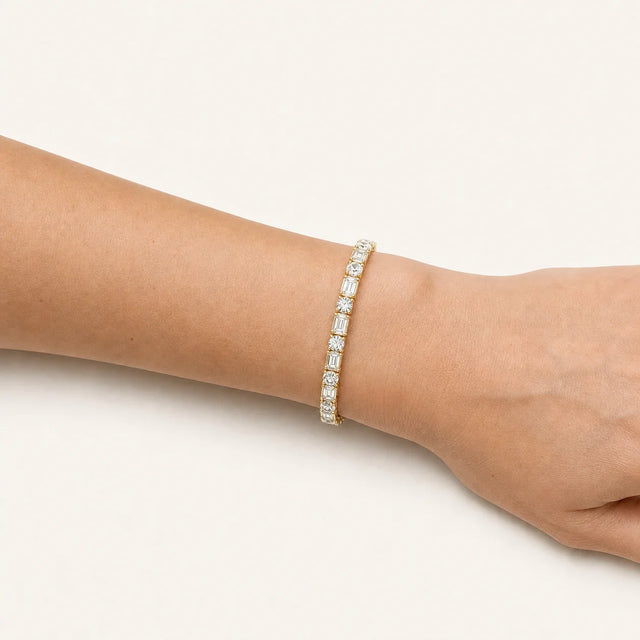 Tennis Bracelet BR-19 – Round & Emerald Cut Diamonds 8.10 ct