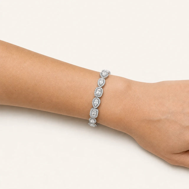 Tennis Bracelet BR-12 – 11.50 ct Lab Grown Diamonds – Oval, Emerald & Marquise