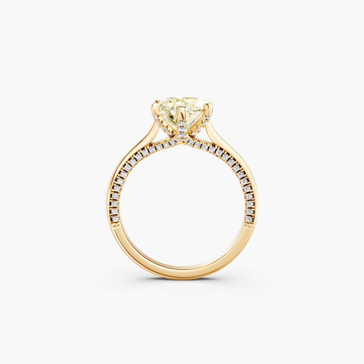 ZFL02 solitaire diamantring i gulguld, forfra