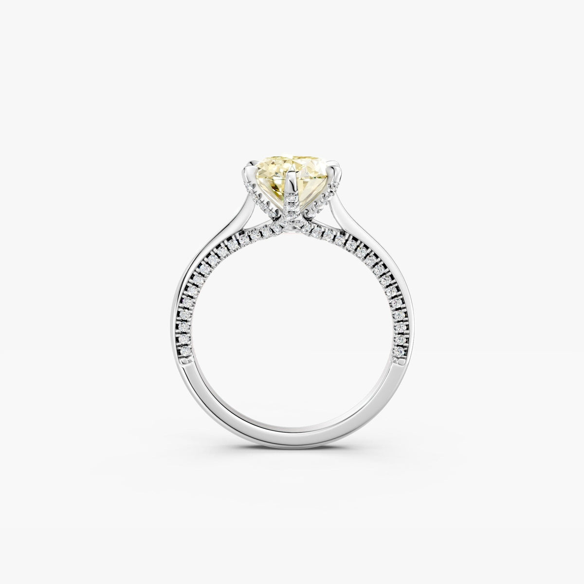 ZFL02 solitaire diamantring i hvidguld, forfra