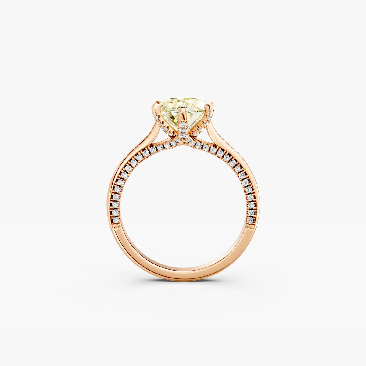 ZFL02 solitaire diamantring i rosaguld, forfra