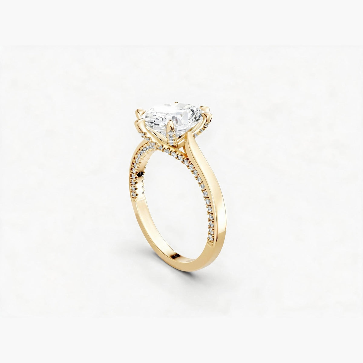 ZFL02 diamantring i gulguld med hvid diamant, perspektiv