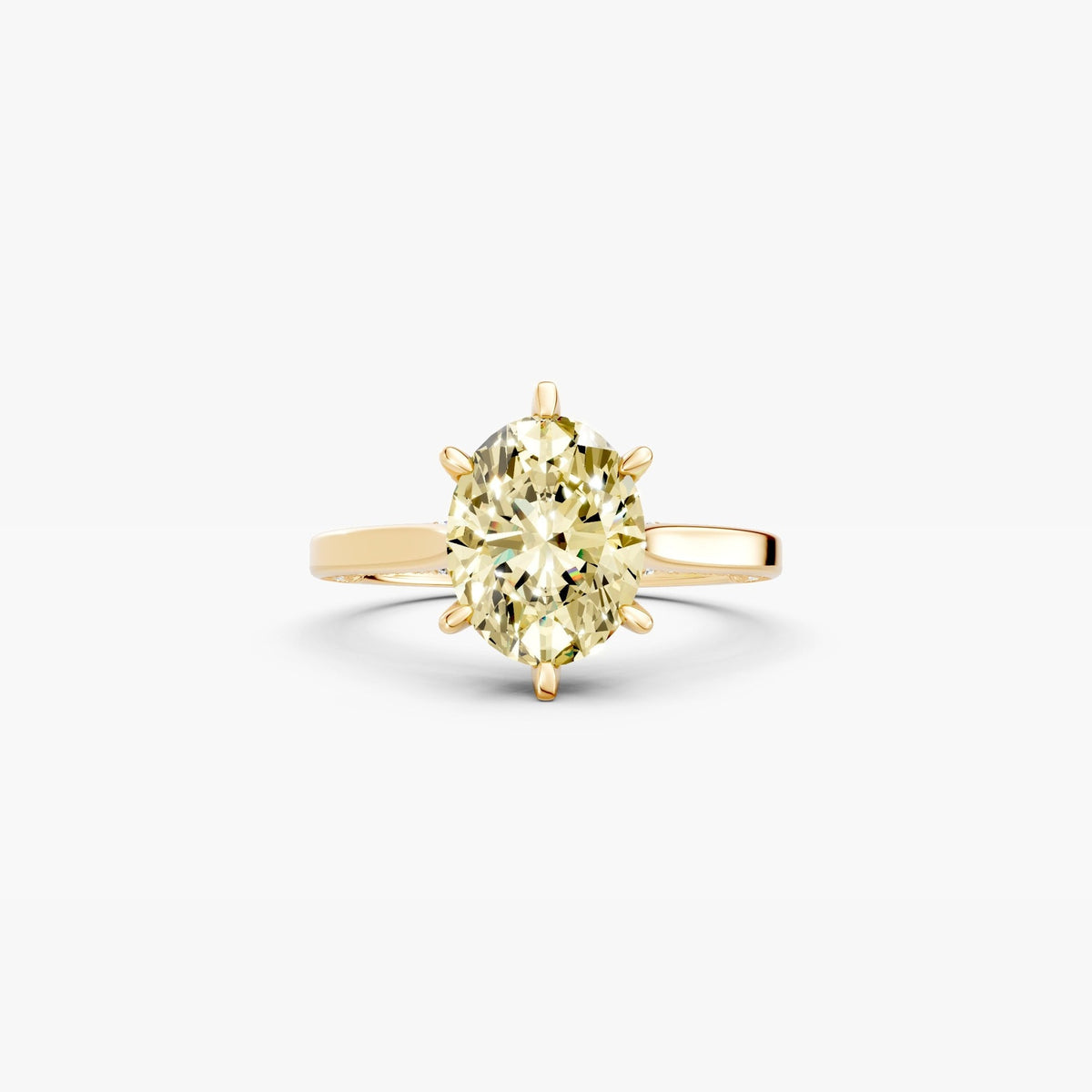 ZFL02 diamantring i gulguld set ovenfra