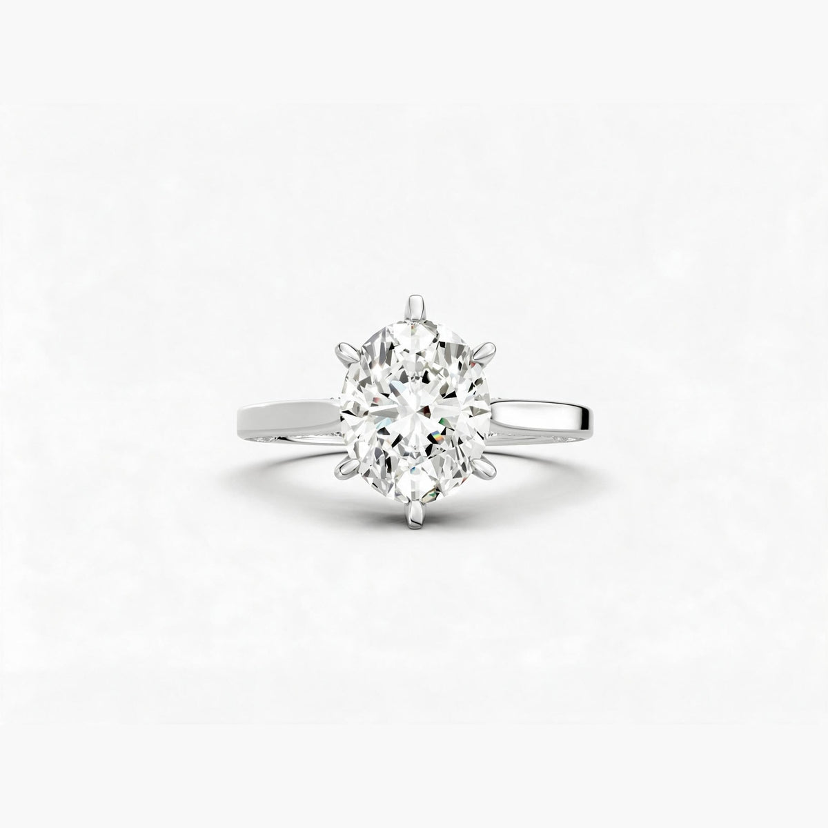 ZFL02 diamantring i hvidguld med hvid diamant, set ovenfra