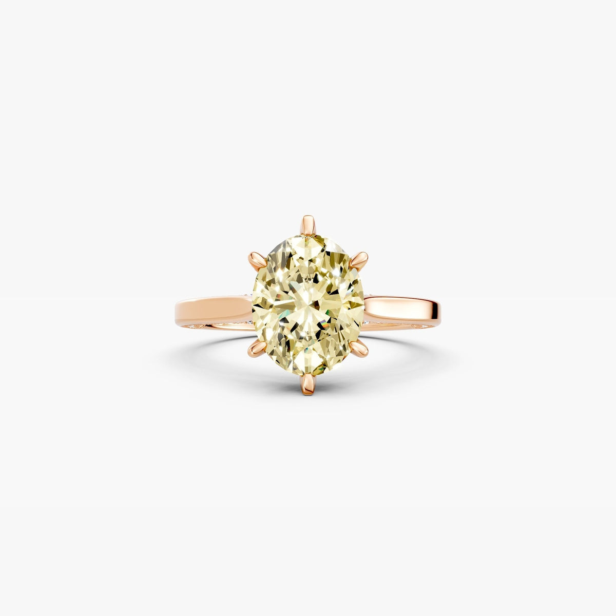 ZFL02 diamantring i rosaguld set ovenfra