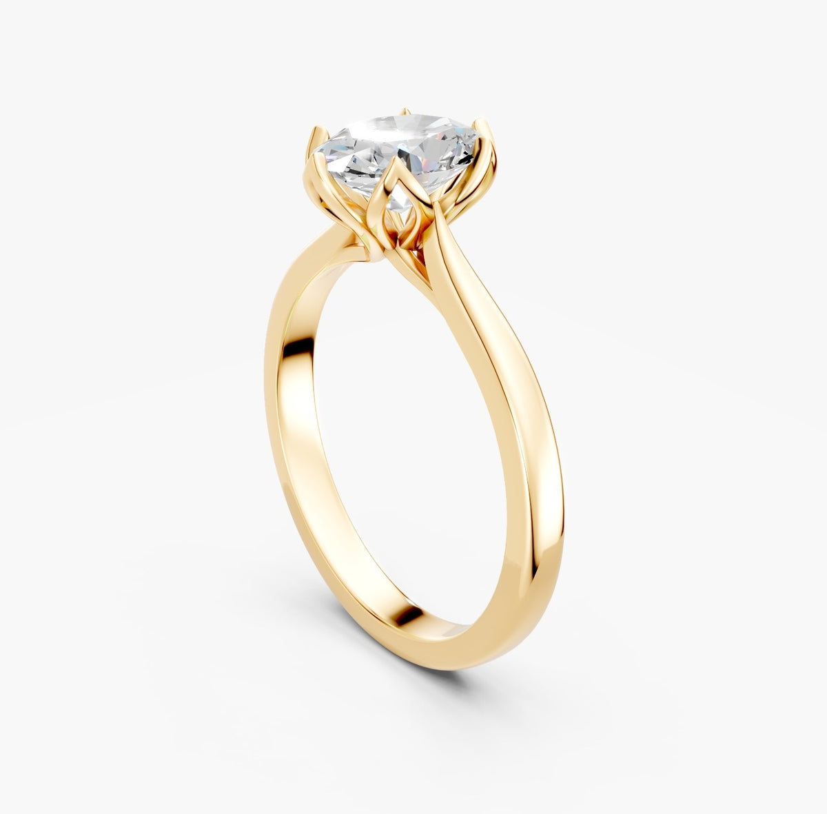 ZFL03 solitaire diamantring i 14 kt. gulguld, perspektiv