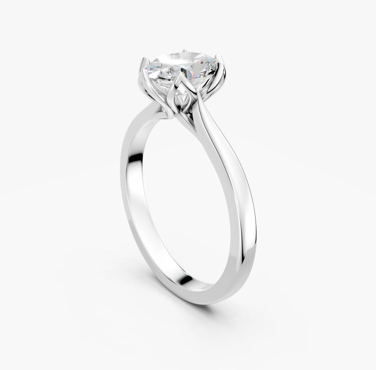 ZFL03 solitaire diamantring i hvidguld, perspektiv