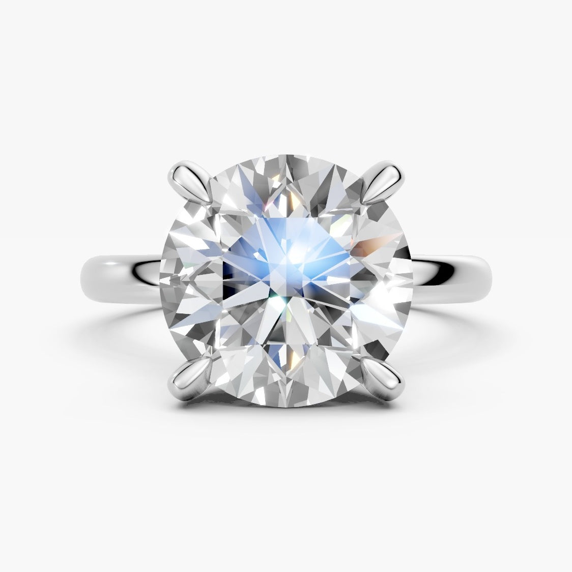 ZKR04 hidden-halo solitaire diamantring i hvidguld, forfra