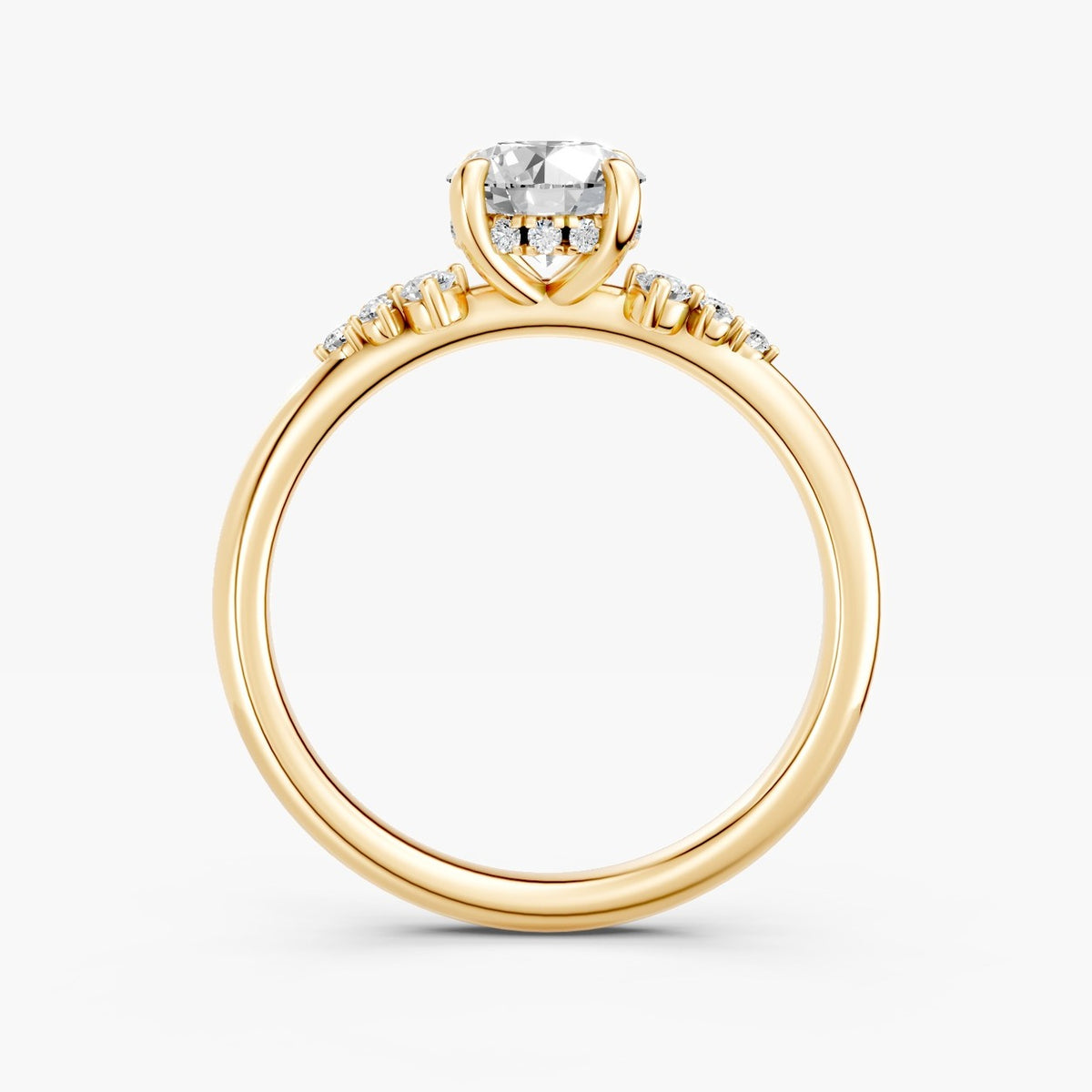 ZRT014 solitaire diamantring i gulguld set fra siden
