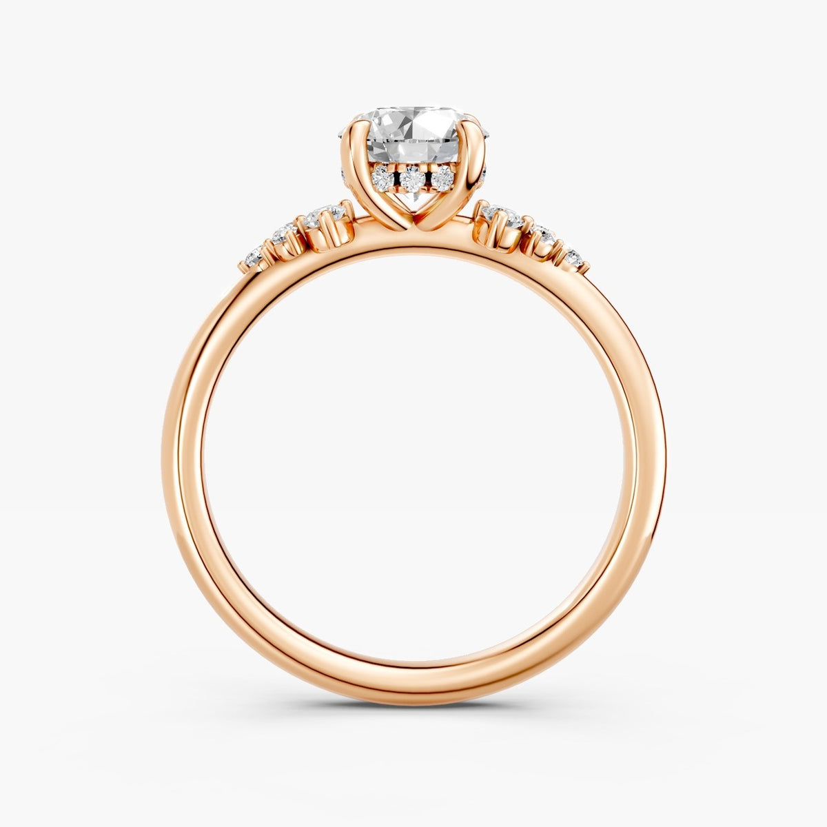 ZRT014 solitaire diamantring i rosaguld set fra siden