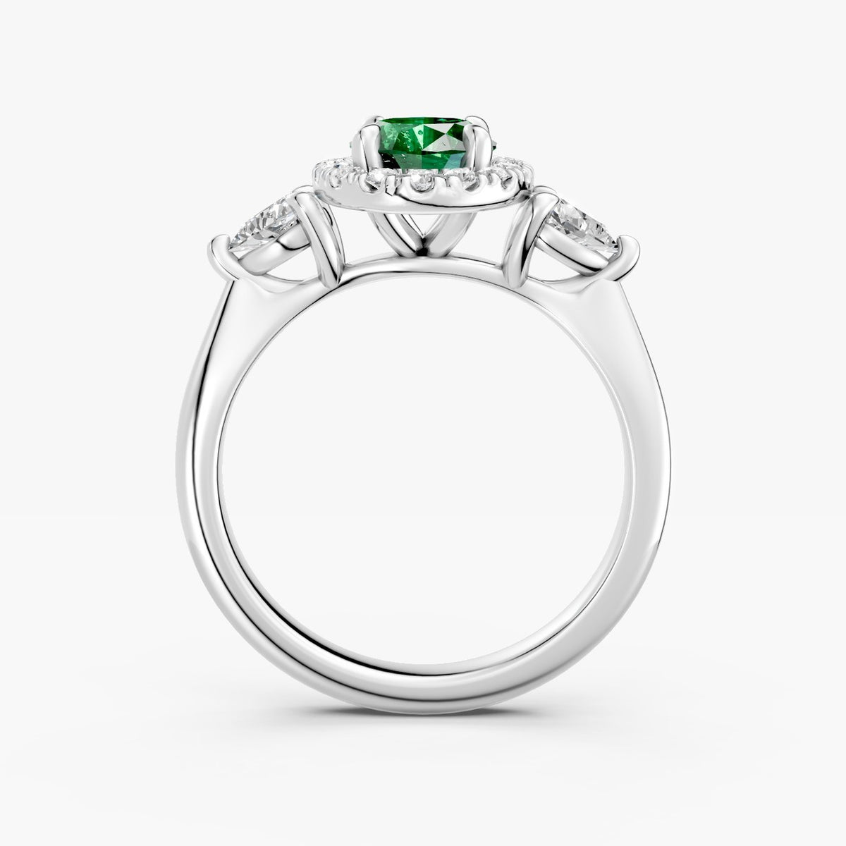 ZRT037 diamantring i 14 kt. hvidguld, profil med dråbesten