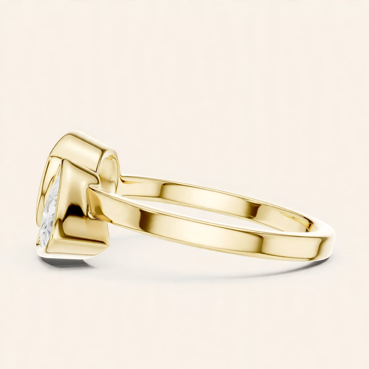 SBWR(27) Toi et Moi diamantring med cushion og trillion i 14 kt. gulguld – profil